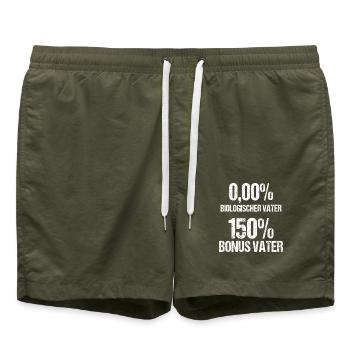 Bonus Vater Papa Papi Stiefvater Vatertag Geschenk - Badeshorts - Olive - Vorne