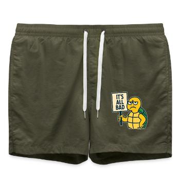 Schlechte Laune Schildkröte: Alles ist schlecht - Badeshorts - Olive - Vorne