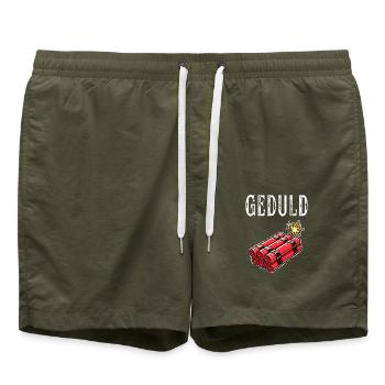 Geduld am Limit mit Dynamit Humor - Badeshorts - Olive - Vorne