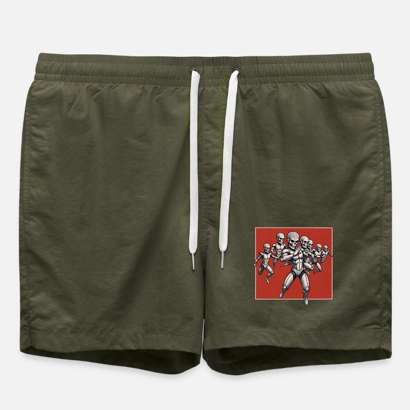 SPACE KUNG FU #2 - geek & scifi - Swim Trunks - olive