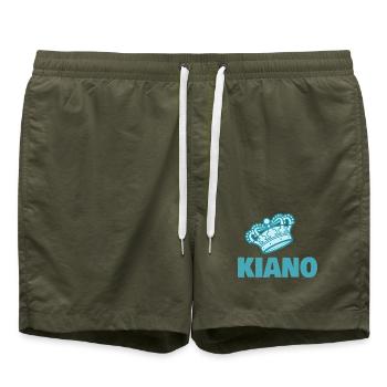 Geschenk für Kiano - Badeshorts - Olive - Vorne - AI Model Male 185 light (185cm)