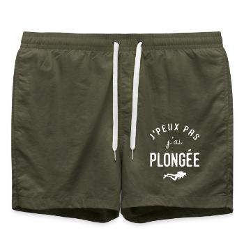 Plongée Je peux pas j ai plongée sous marine - Short de bain - vert olive - Devant