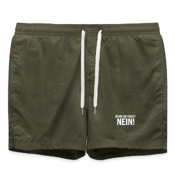 Bevor du fragst Nein Grunge style - Badeshorts - Olive - Vorne - AI Model Male 185 light (185cm)