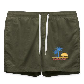 Gift for Gibraltar - Swim Trunks - olive - Front - AI Model Male 185 light (185cm)