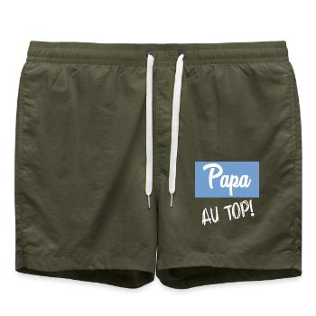 FÊTE DES PÈRES. BONNE FÊTE PAPA. PAPA - Short de bain - vert olive - Devant