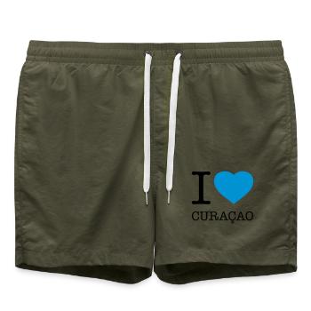 I LOVE CURACAO - Short de bain - vert olive - Devant - AI Model Male 185 light (185cm)