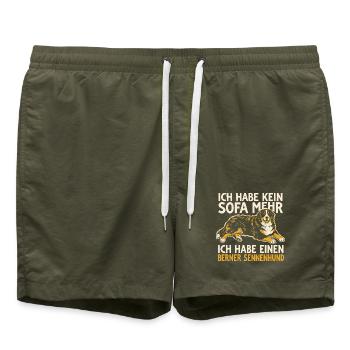 Ich habe kein Sofa mehr, ich habe einen Berner - Badeshorts - Olive - Vorne - AI Model Male 185 light (185cm)