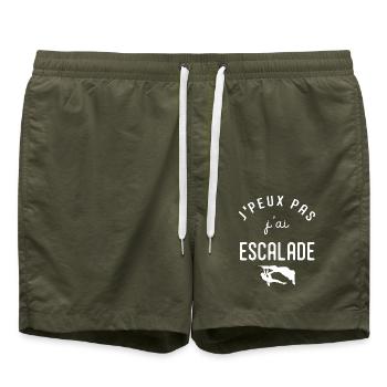 escalade un rocher Je peux pas j'ai escalade - Short de bain - vert olive - Devant