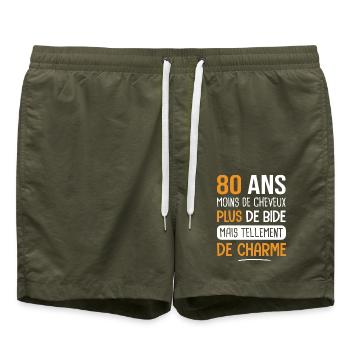 80 ans plus de charme cadeau anniversaire 80 ans - Short de bain - vert olive - Devant