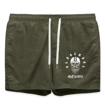 Casque de cyclomoteur oldschool RDA est-allemande - Short de bain - vert olive - Devant