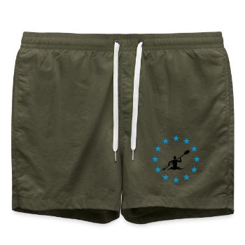 Kanu im Sternenkreis - Badeshorts - Olive - Vorne - AI Model Male 185 light (185cm)