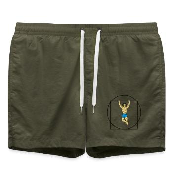 The Vitruvian man in strength (Color) - Swim Trunks - olive - Front