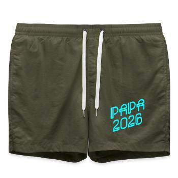 SCHWANGERSCHAFT VERKÜNDEN - VATER 2026 PAPA - Badeshorts - Olive - Vorne