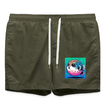 Kugelfisch - Badeshorts - Olive - Vorne