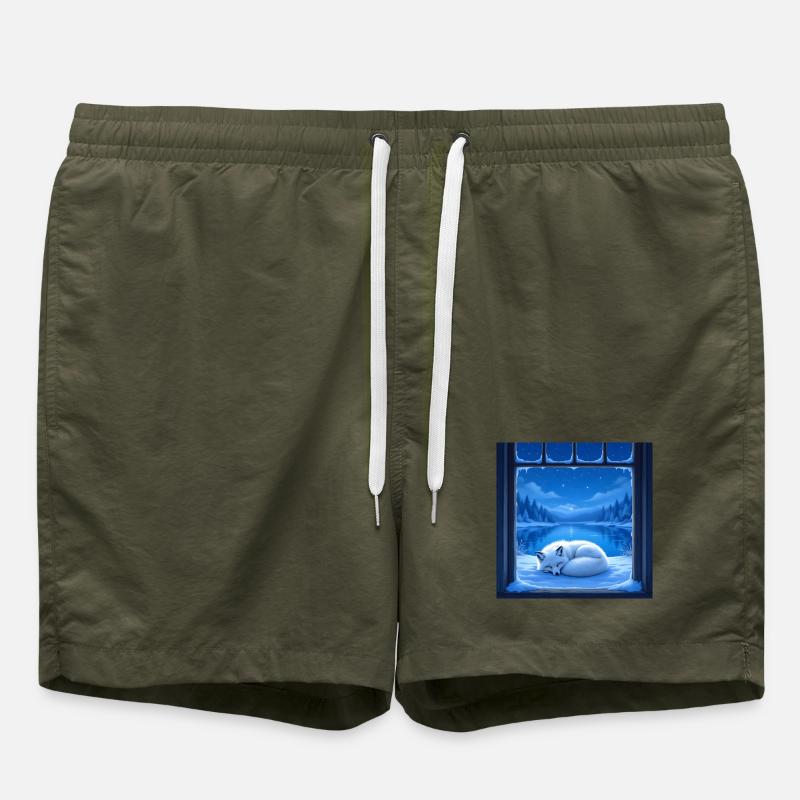 Snow fox - Swim Trunks - olive