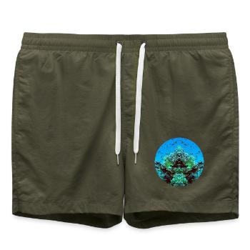 Water creatures in the red - Swim Trunks - olive - Front