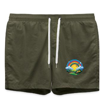 Regenbogen Sonnenaufgang Frühling - Badeshorts - Olive - Vorne