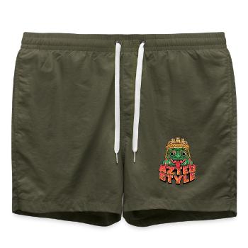 Style aztèque - Short de bain - vert olive - Devant
