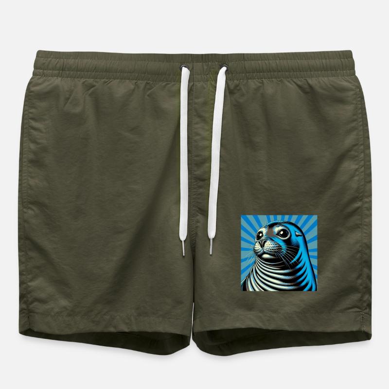 seal - Swim Trunks - olive