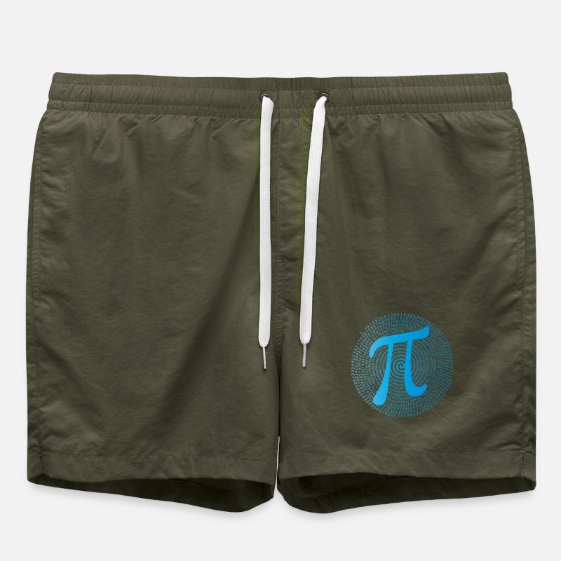 π (pi) in Data Spiral - Swim Trunks - olive