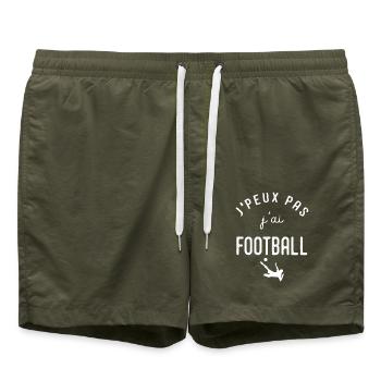 Football Je peux pas j'ai foot footballeur sport - Short de bain - vert olive - Devant