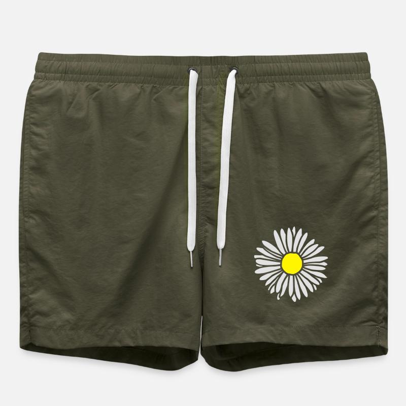 Gänseblümchen zweifarbig - Badeshorts - Olive