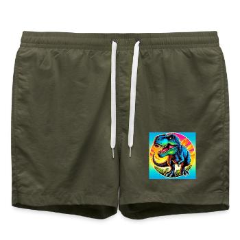 Dinosaurier - Badeshorts - Olive - Vorne