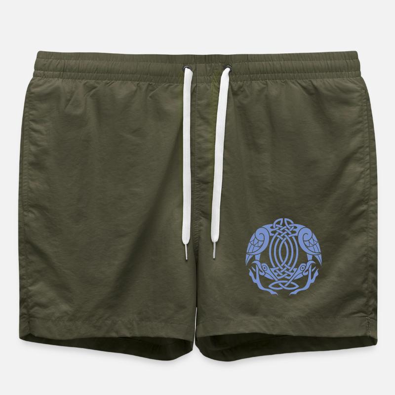 Celtic Eagle Knot  - Swim Trunks - olive