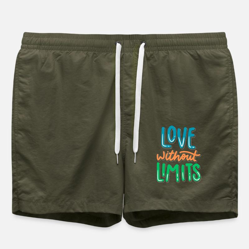 Love Without Limits - Swim Trunks - olive