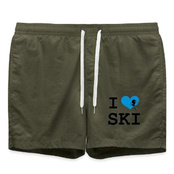 I Love Ski - Short de bain - vert olive - Devant - AI Model Male 185 light (185cm)
