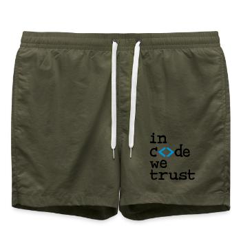 in code we trust ! - Badeshorts - Olive - Vorne
