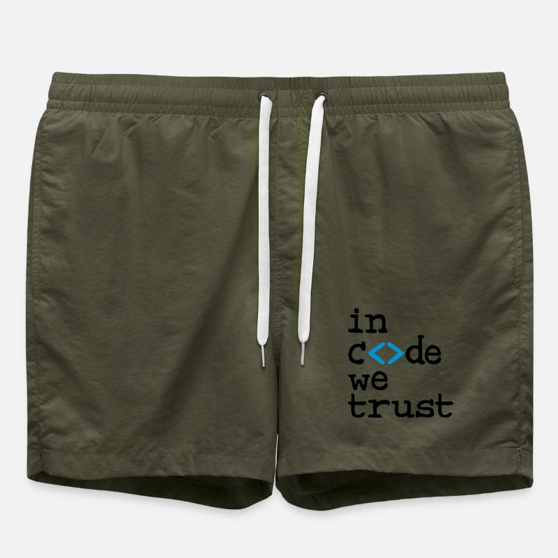 in code we trust ! - Badeshorts - Olive