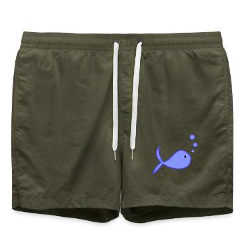 POISSON. MEMOIRE. SARDINE. POISSON D'AVRIL. MER - Short de bain - vert olive - Devant - AI Model Male 185 light (185cm)