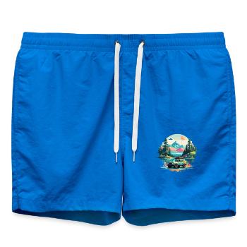 Paysage serein, calme, nature tranquille, plein air - Short de bain - cobalt blue - Devant