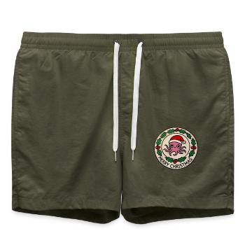 Merry Christmas Octopus - Swim Trunks - olive - Front