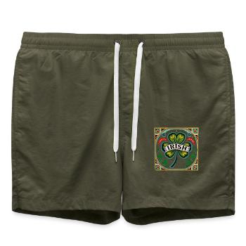 Retro Irish - Swim Trunks - olive - Front