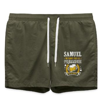 Samuel bière samuel cadeau Samuel fêtes - Short de bain - vert olive - Devant