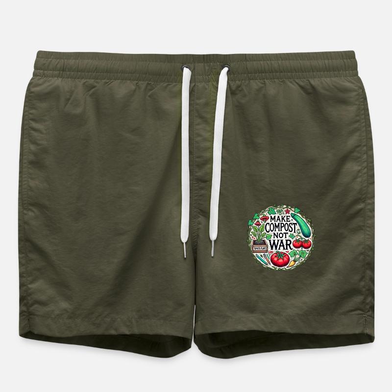 Kompost statt Krieg machen - Badeshorts - Olive