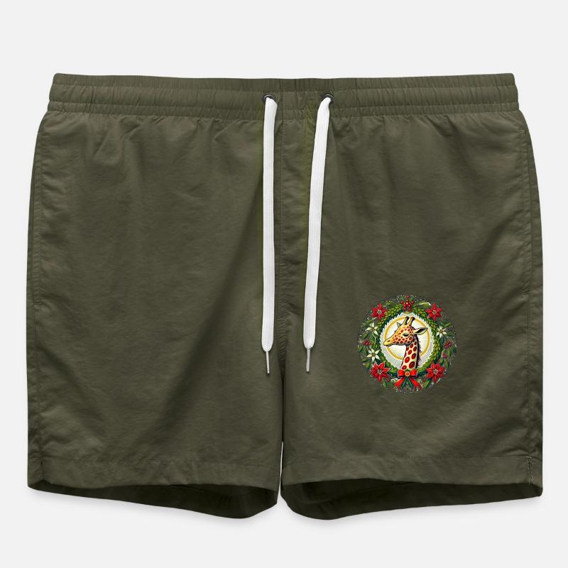 Girafe de Noël - Short de bain - vert olive