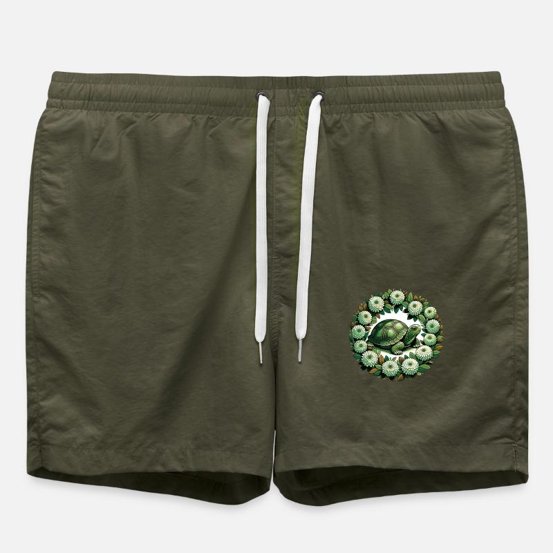 Box Turtle - Swim Trunks - olive