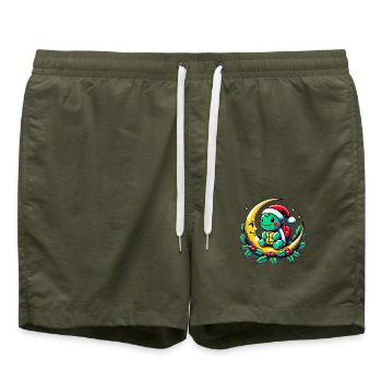 Christmas Turtle - Swim Trunks - olive - Front