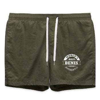 Denis world's best humour prénom denis - Short de bain - vert olive - Devant
