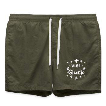 Viel Glück - Glücksbringer - Prüfung Operation  - Badeshorts - Olive - Vorne