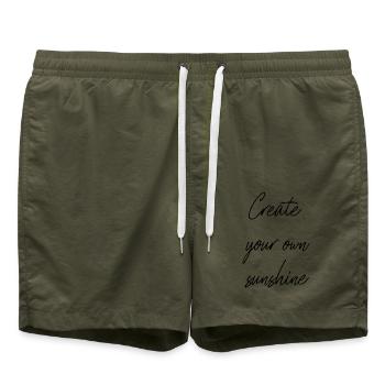 "Create your own sunshine: Perfektes Geschenk - Badeshorts - Olive - Vorne