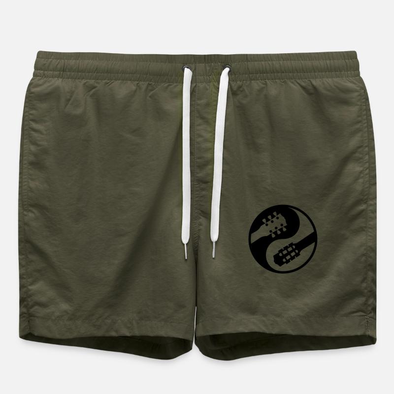 classical guitar vs electric yinyang - Swim Trunks - olive