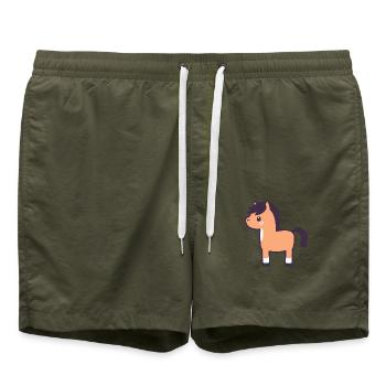 Pferd - Badeshorts - Olive - Vorne