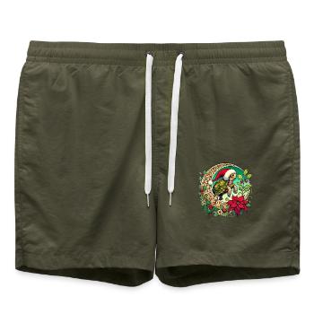 Christmas Turtle - Swim Trunks - olive - Front
