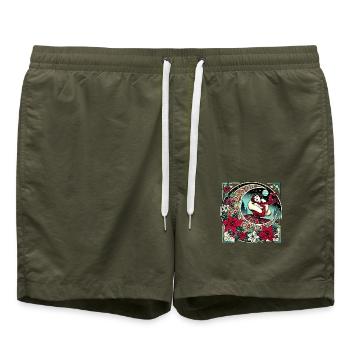 Weihnachten - Badeshorts - Olive - Vorne