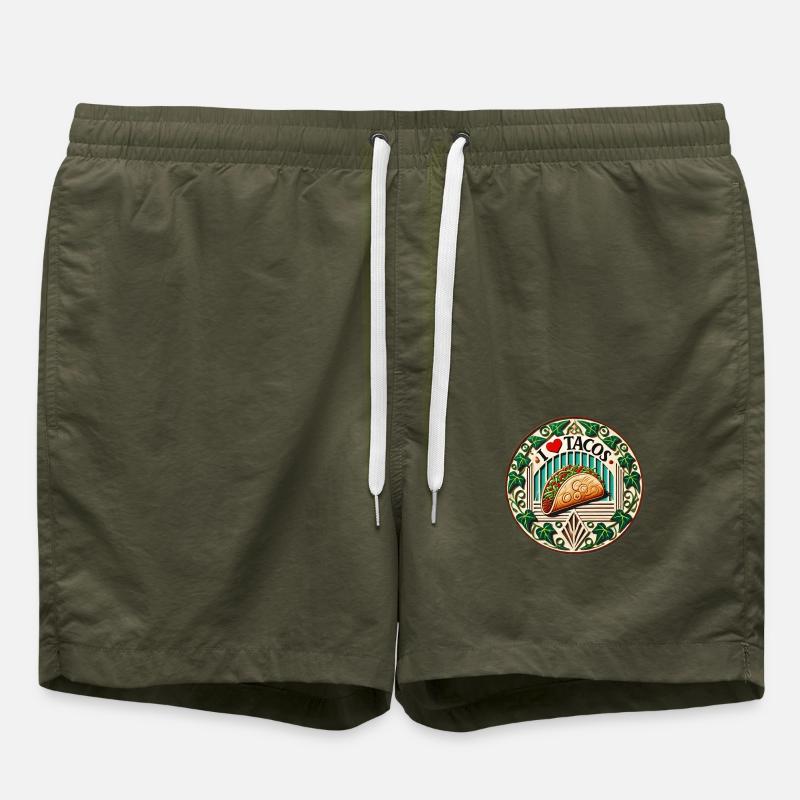 J’adore les tacos - Short de bain - vert olive