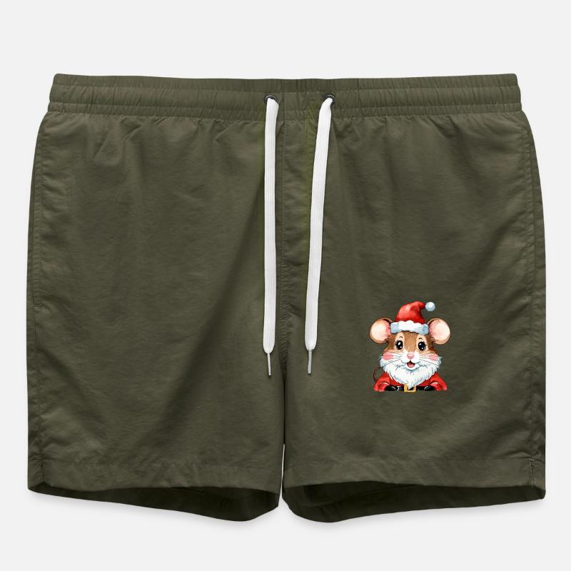Dessin de Noël Souris - Short de bain - vert olive